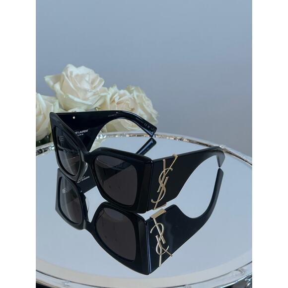 NEW Saint Laurent SLM119 Blaze Black Sunglasses - Picture 2 of 9